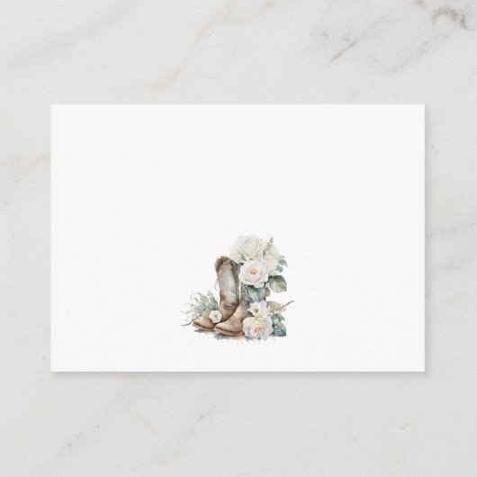 Floral Cowgirl Boots Brautparty Date Game Begleitkarte (Rückseite)