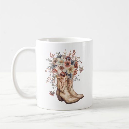 Floral Cowgirl Boots Kaffeetasse (Links)