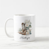 Floral Cowgirl Boots Peonies Personal Coffee Tasse (Links)