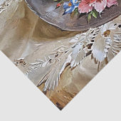 Floral Cowgirl Hat Decoupage Tissue Paper Seidenpapier (Detail)