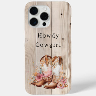 Floral Cowgirl Stiefel Elfenbeinkühe Imitate Holz Case-Mate iPhone Hülle