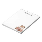 Floral Cowgirl Stiefel Personalisierter Name Notizblock (Rotiert)