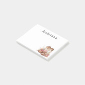 Floral Cowgirl Stiefel Personalisierter Name Post-it Klebezettel (angewinkelt)