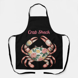 Floral Crab Art Coastdesign Custom Schürze