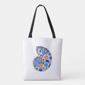 Floral Crab Coastal Nautical Beach Wedding Tasche (Rückseite)