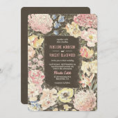 Floral Crayon Art Wedding Einladung (Vorne/Hinten)