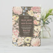 Floral Crayon Art Wedding Einladung (Stehend Vorderseite)