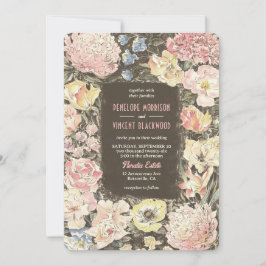 Floral Crayon Art Wedding Einladung