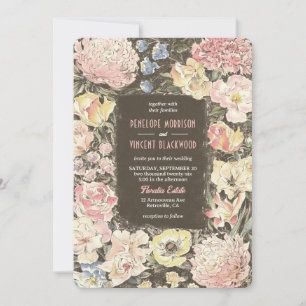 Floral Crayon Art Wedding Einladung
