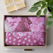 Floral Crazy Quilt Patchwork Weißrosa Decoupage Seidenpapier (Geschenk)