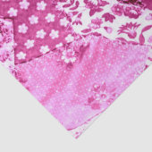 Floral Crazy Quilt Patchwork Weißrosa Decoupage Seidenpapier (Detail)