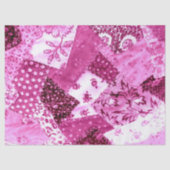 Floral Crazy Quilt Patchwork Weißrosa Decoupage Seidenpapier (Vorderseite)