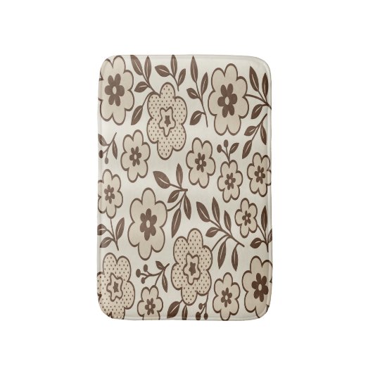 Floral Cream Bath Mat Badematte (Vorderseite Vertikal)