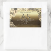 Floral Cream Gold-Produktverpackungslabel Rechteckiger Aufkleber (Tasche)