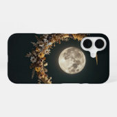 Floral Crescent Moon Celestial Case iPhone 16 Hülle (Rückseite (Horizontal))