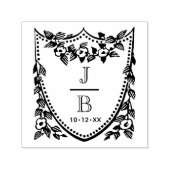 Floral Crest 2 Initial Wedding Monogram #2CA Permastempel (Design)