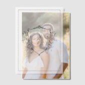 Floral Crest Cream Black Monogram Wedding Overlay Pergament Einladungen (Versatz (Ehepaar))