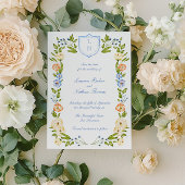 Floral Crest Frame Wedding Save The Date