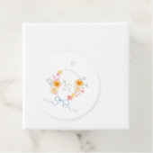 Floral Crest Monogram Blue Bow Spring Wedding Geschenkanhänger (Beispiel)