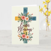 Floral Cross Blessings Card Karte (Gelbe Blume)