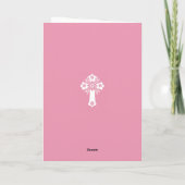 Floral Cross Card Christening Rose Pink Karte (Rückseite)