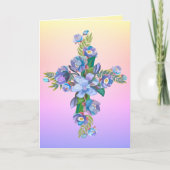 Floral Cross Card Karte (Vorderseite)