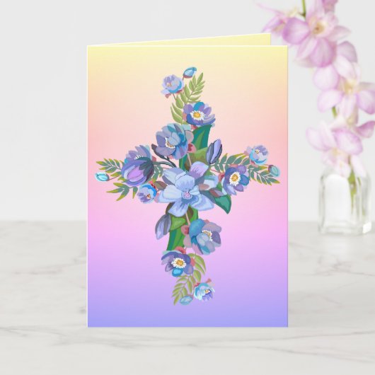 Floral Cross Card Karte (Orchidee)