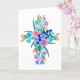 Floral Cross Card Karte