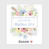 Floral Cross Er ist Riser Oster Aufkleber (Blatt)