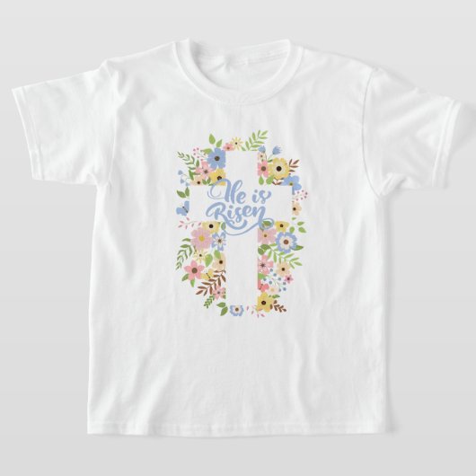 Floral Cross Er ist Riser Oster T-Shirt (Ablage )