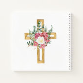 Floral Cross Girl First Communityguestbook Notizblock (Rückseite)