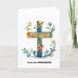 Floral Cross i happy Oaster Feiertagskarte