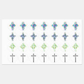 Floral Cross Iron-on Labels Etiketten (Blatt)