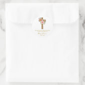 Floral Cross Memorial Funeral Seed Packet Runder Aufkleber (Tasche)