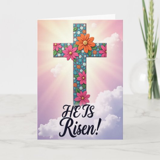 Floral Cross Pattern Card Karte (Vorderseite)
