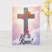 Floral Cross Pattern Card Karte (Gelbe Blume)