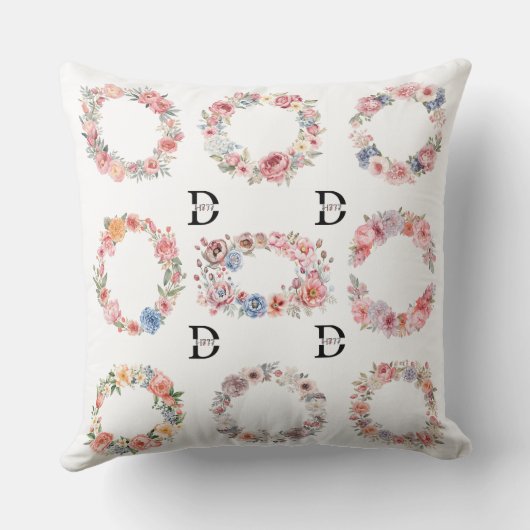 Floral Crown Baby Animals & Wreaths Double-Sided T Kissen (Rückseite)