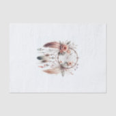Floral Crystal Feather Dreamcatcher Boho Seidenpapier (Vorderseite)