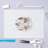 Floral Crystal Feather Dreamcatcher Boho Seidenpapier (Handwerk)