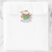 Floral-Cupcake-Aufkleber Quadratischer Aufkleber (Tasche)