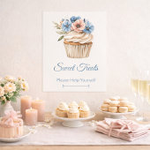 Floral Cupcake Bridal Shower Dessert Table Sign