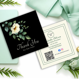 Floral Custom Business "Thank You" Insert Card Quadratische Visitenkarte