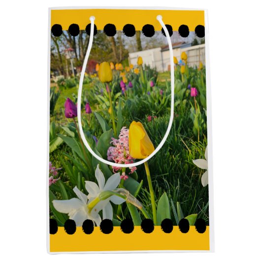 Floral Custom Gift Bag Mittlere Geschenktüte (Vorderseite)