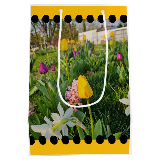 Floral Custom Gift Bag Mittlere Geschenktüte (Rückseite)