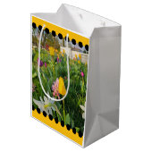 Floral Custom Gift Bag Mittlere Geschenktüte (Rückseite Schrägansicht)