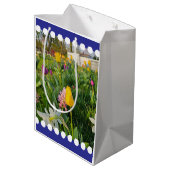 Floral Custom Gift Bag Mittlere Geschenktüte (Rückseite Schrägansicht)