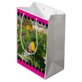 Floral Custom Gift Bag Mittlere Geschenktüte (Rückseite Schrägansicht)