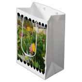 Floral Custom Gift Bag Mittlere Geschenktüte (Vorderseite Schrägansicht)