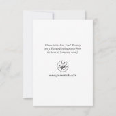 Floral Custom Happy Holiday Flat Card (Rückseite)
