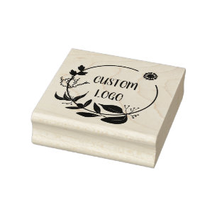Floral Custom Logo Elegante Round-Rubber-Briefmark Gummistempel